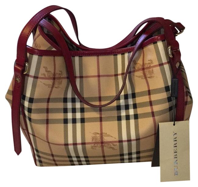 Burberry Military Red Leather Tote