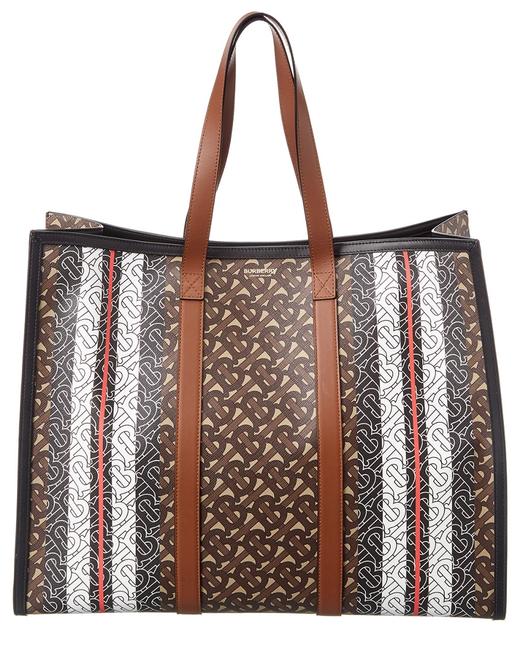 Burberry Monogram Stripe E canvasLeather 8021488 Tote