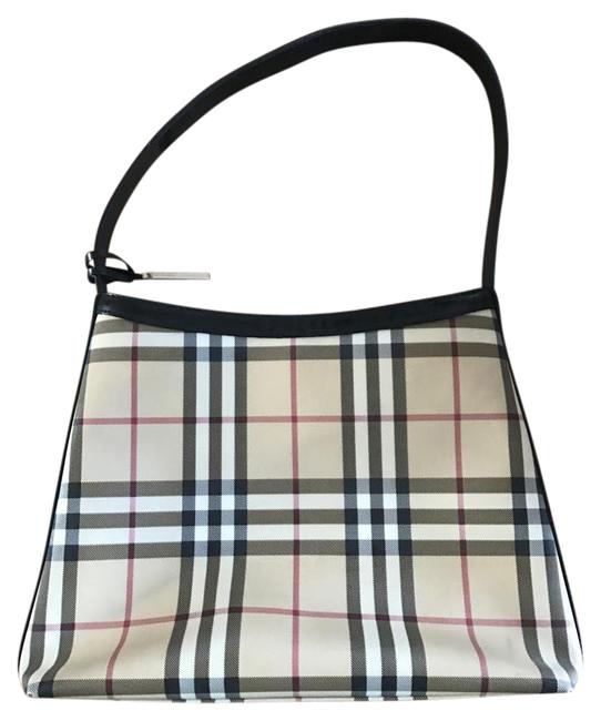 Burberry Multi Red Black Gold Vinyl Tote