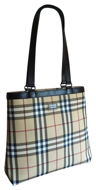 Burberry Multicolor Plaid Canvas Tote