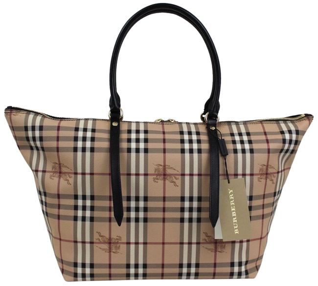 Burberry Bag New Haymarket Check Pvc and Leather Tote