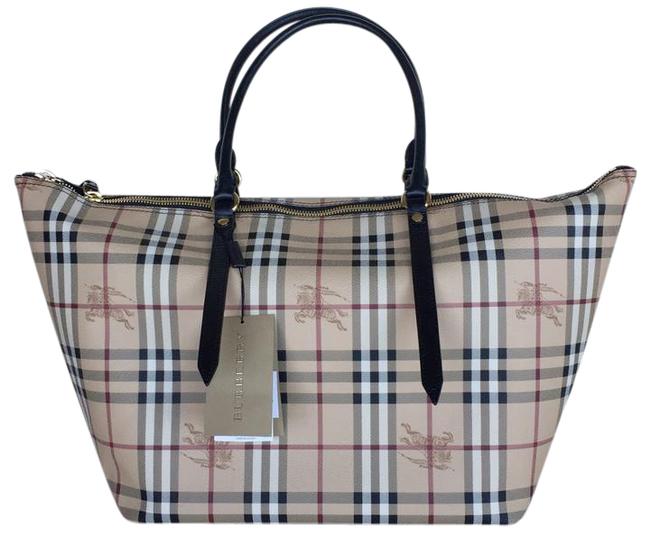Burberry New Haymarket Medium Salisbury Leather Tote