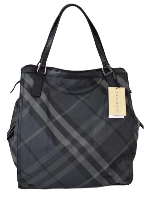 Burberry Bag New Nova Check Packable Charcoal Nylon Tote