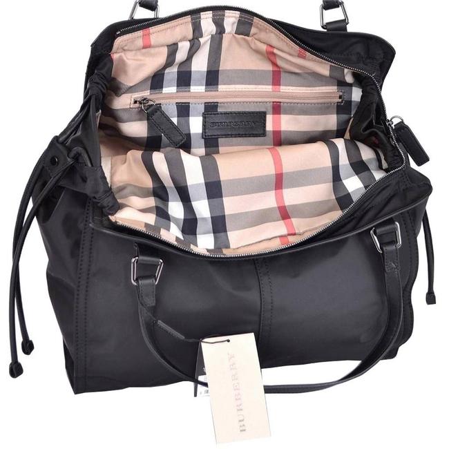 Burberry New Nova Check Packaway Purse Black Nylon Tote