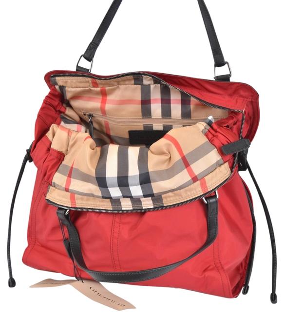 Burberry New Nova Check Purse Red Nylon Tote