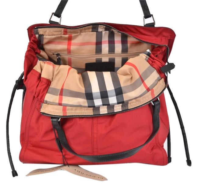 Burberry New Nova Check Purse Shopper Red Nylon Tote