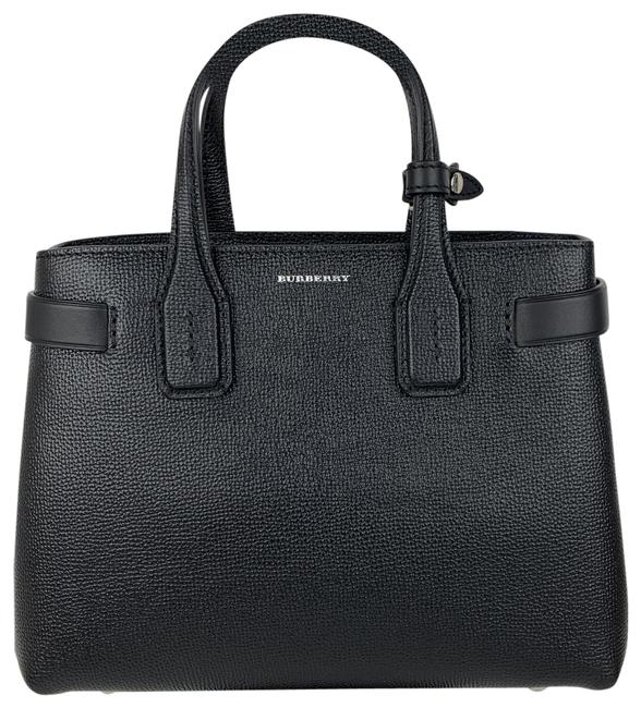 Burberry New Small Banner House Black Leather Tote