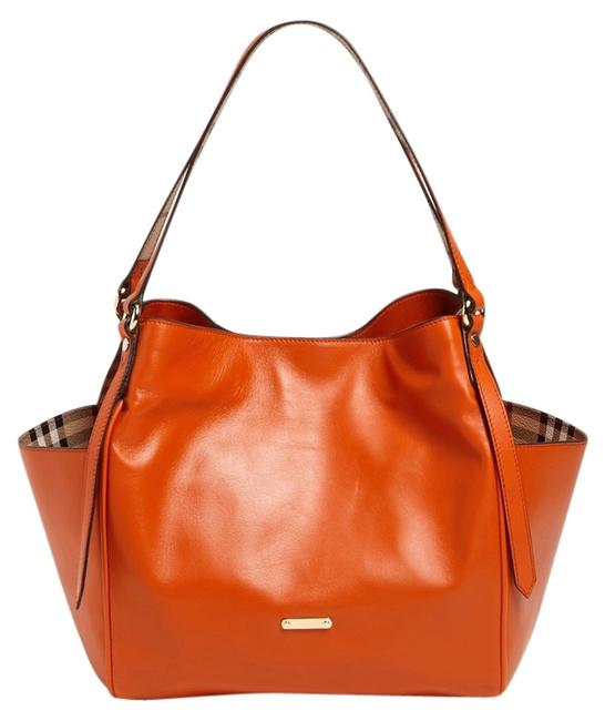 Burberry New with Tags Small Canter Leather + Dustbag Burnt Amber Lambskin Tote