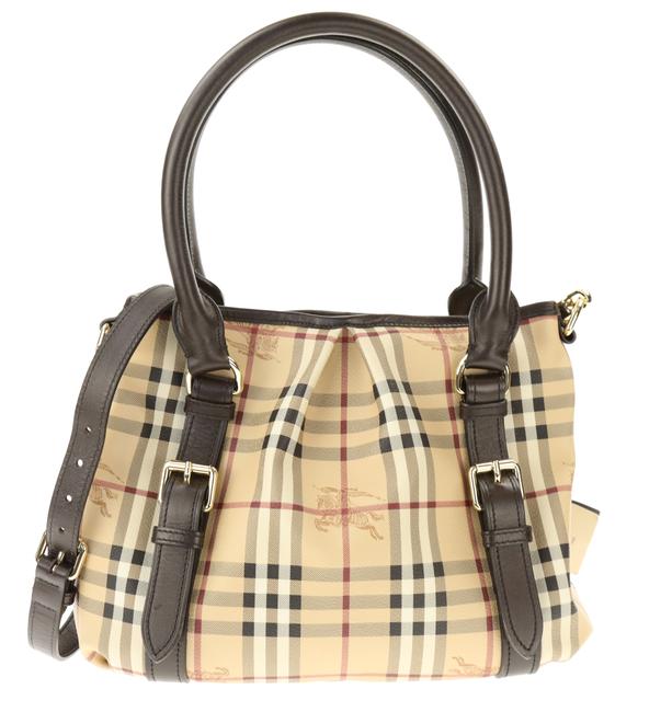 Burberry Northfield Haymarket Check Beige Coated Canvas Tote