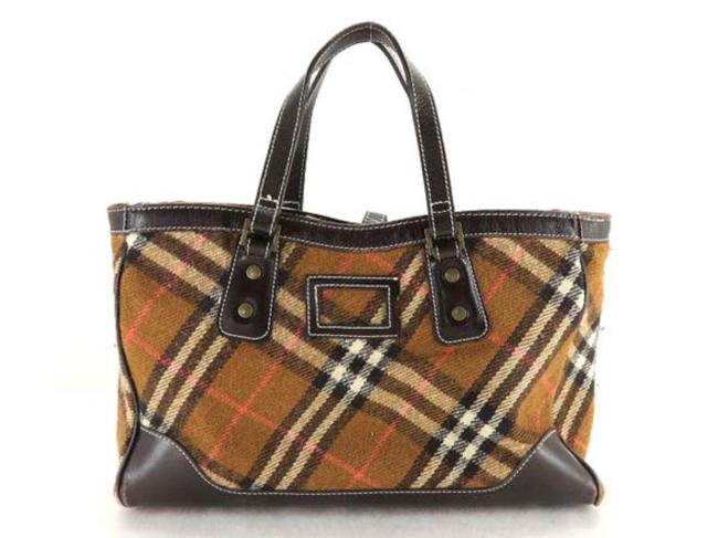 Burberry Nova Check 228601 Brown Wool Tote