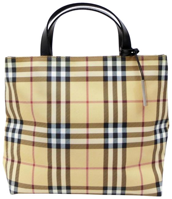 Burberry Nova Check 234464 Beige Coated Canvas Tote