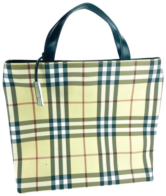Burberry Nova Check 7burb625 Beige Vinyl Tote
