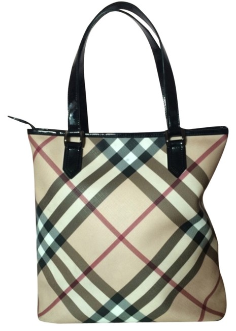 Burberry Nova Check Black Coated Canvas Tote