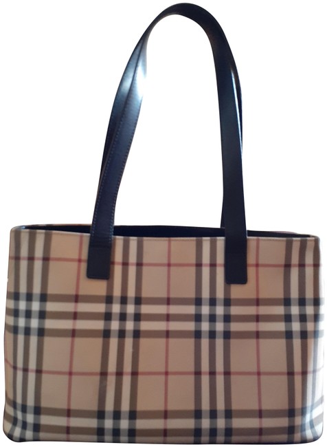 Burberry Nova Check BlackBeige Coated Canvas Tote
