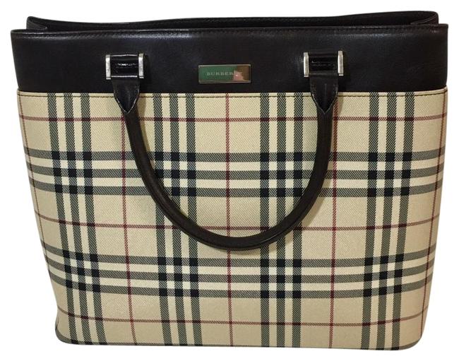 Burberry Nova Check Brown Canvas Tote