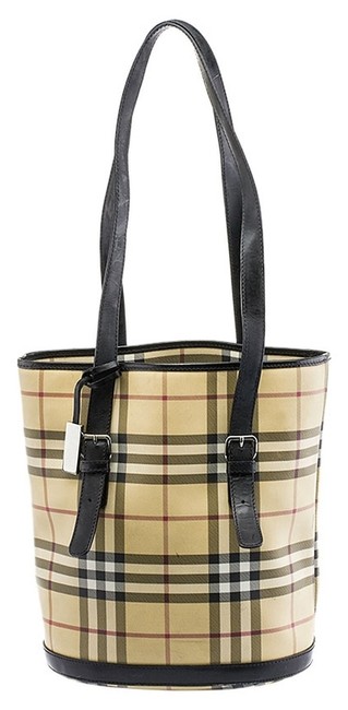 Burberry Bag Bucket Nova Check 32373 Beige Coated Canvas Tote