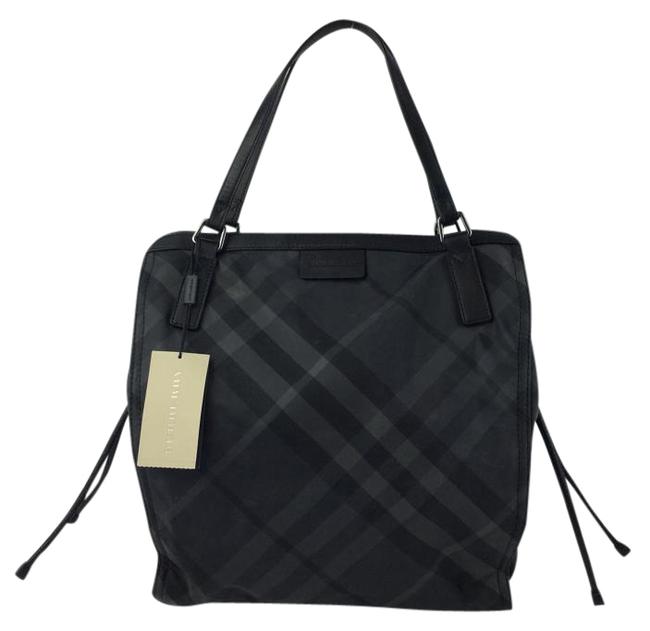 Burberry Nova Check Buckleigh Charcoal Nylon Tote