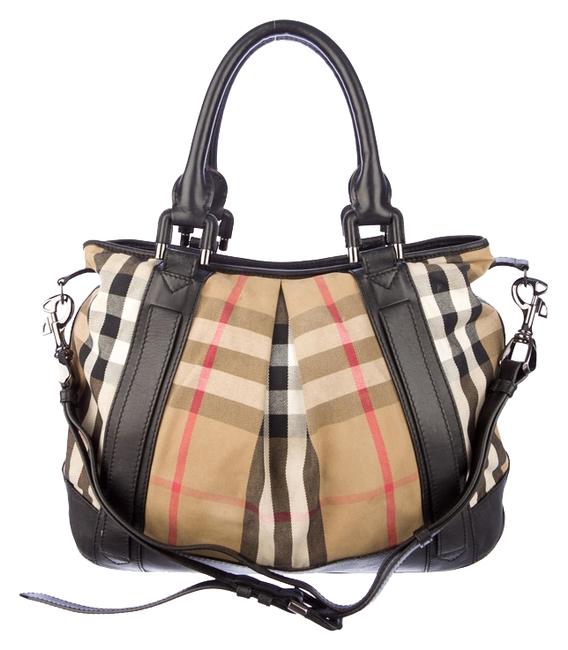 Burberry Nova Check Canvas Leather Tote