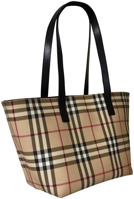 Burberry Nova Check Classic Handbag Black LeatherPvc Tote