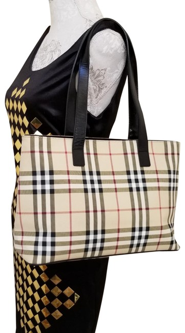 Burberry Nova Check Coated Canvas Medium Tote