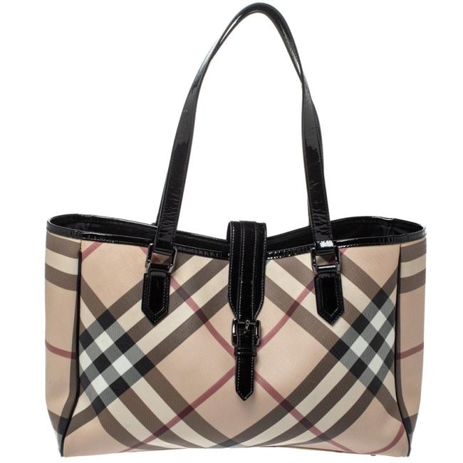 Burberry Nova Check Diaper Beige Pvc Tote