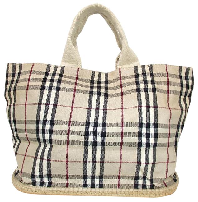 Burberry Nova Check Espadrille 860057 Beige Canvas Tote