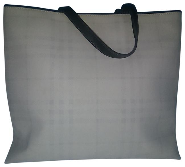 Burberry Nova Check GrayBlack CanvasLeather Tote