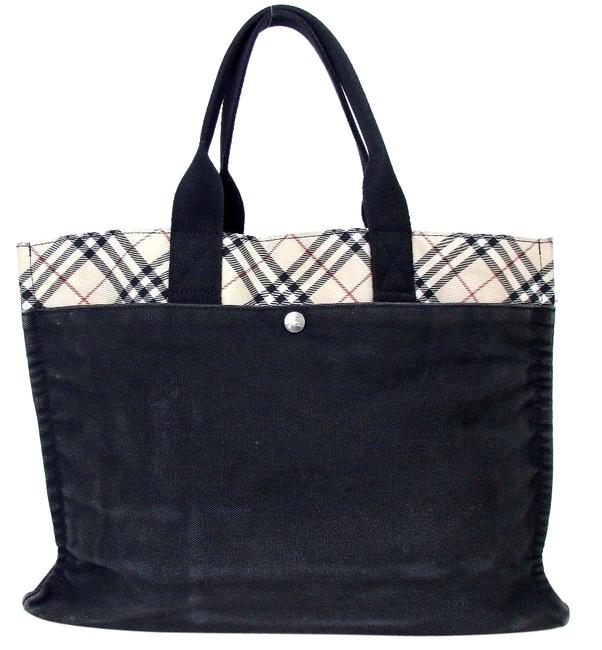 Burberry Nova Check Large Black Multi Canvas Tote