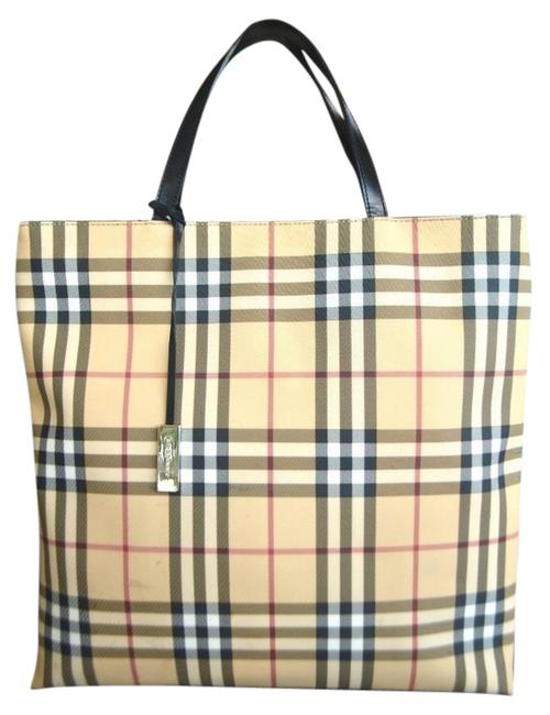 Burberry Nova Check Large Canvas Tote