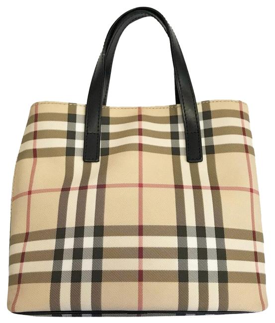 Burberry Nova Check Mini Tan Canvas Tote