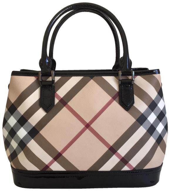 Burberry Nova Check Multicolor Patent Leather Tote