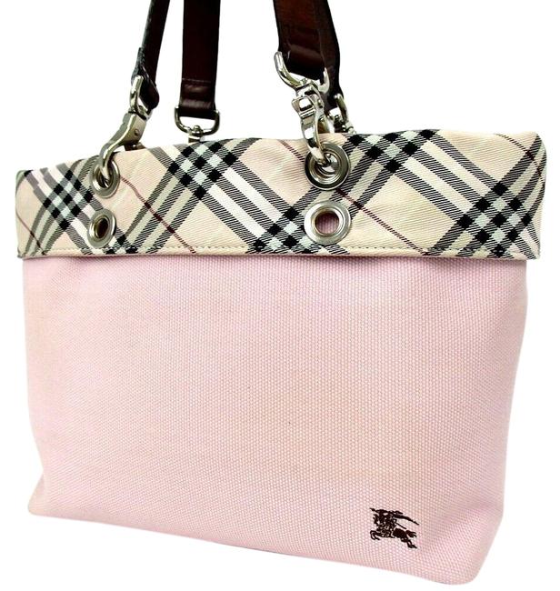 Burberry Nova Check Pink Multi CanvasLeather Tote