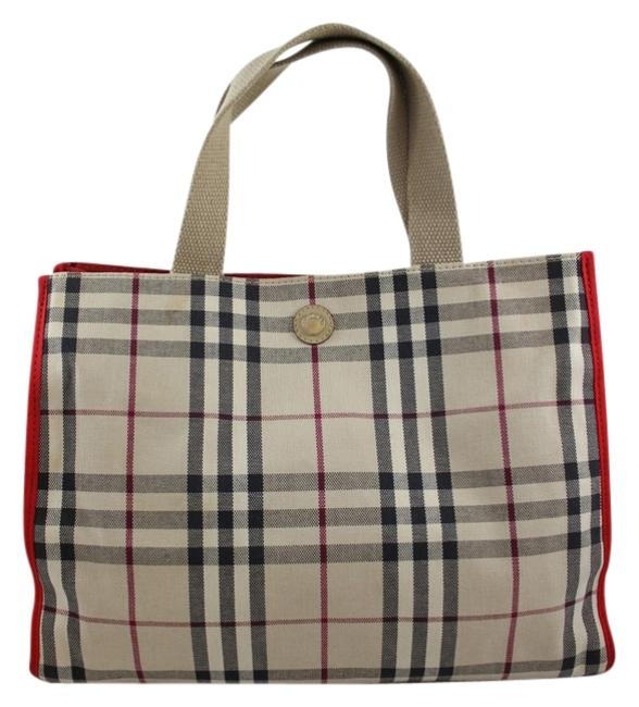 Burberry Bag Nova Check Plaid Canvas Tote