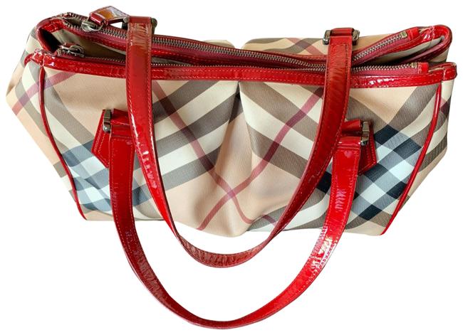 Burberry Nova Check Red Tote