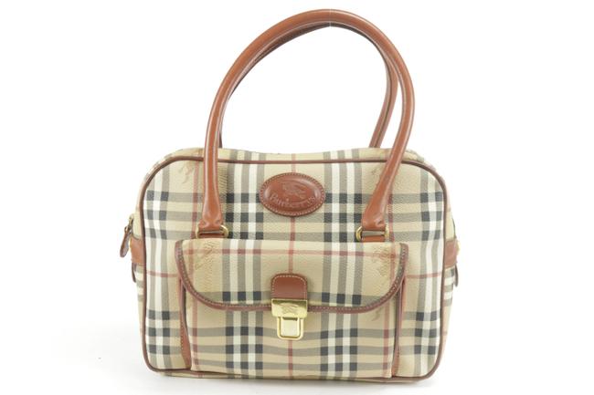 Burberry Nova Check Satchel 231230 Beige Canvas Tote