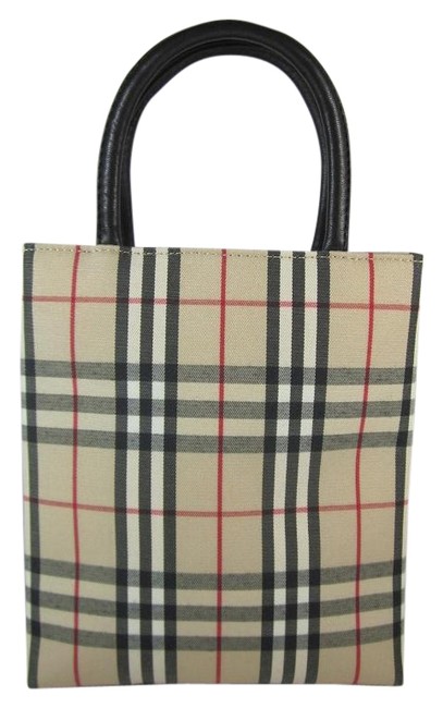 Burberry Bag Nova Check Small Miniaudiere JacquardLeather Tote