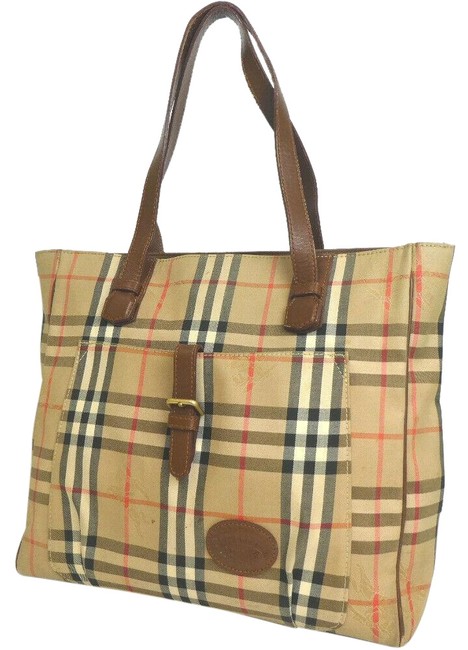 Burberry Nova Check Vintage Multicolor Canvas Tote