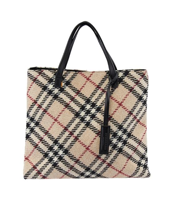 Burberry Nova Check Wool 39198 Beige Tote