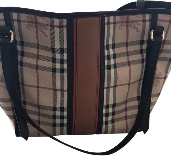 Burberry Nova CheckBrown LeatherNova Tote