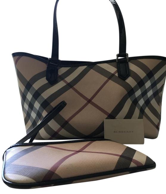 Burberry Nova Checkered Leather Tote