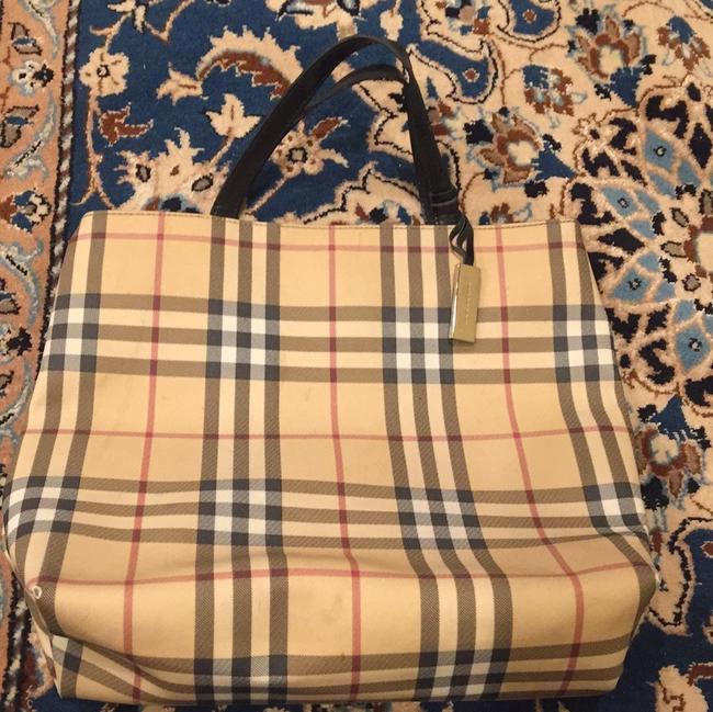 Burberry Nova House Check Coated Canvas Tote