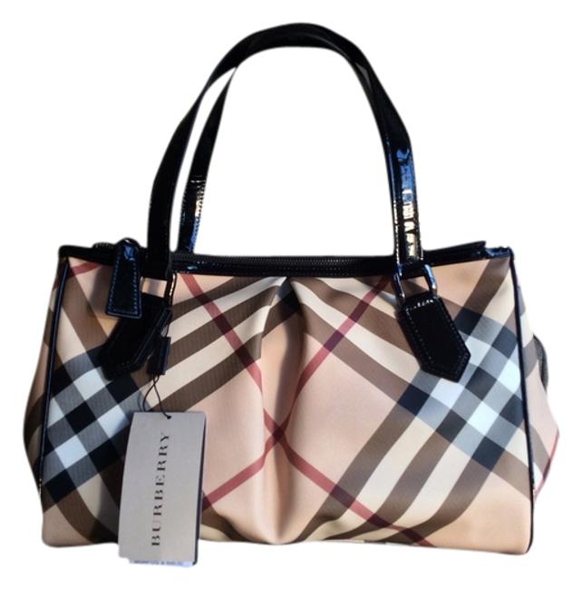 Burberry Nova Medium Melbury CreamBlack Tote