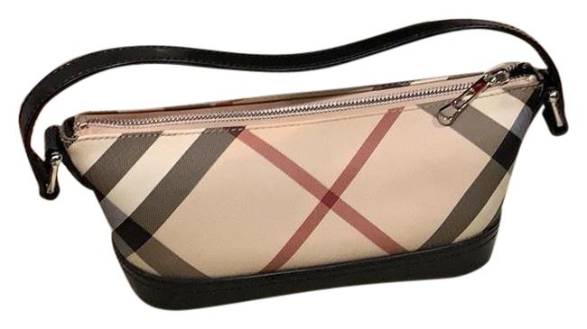 Burberry Nova Small TanBlackRed Leather Tote