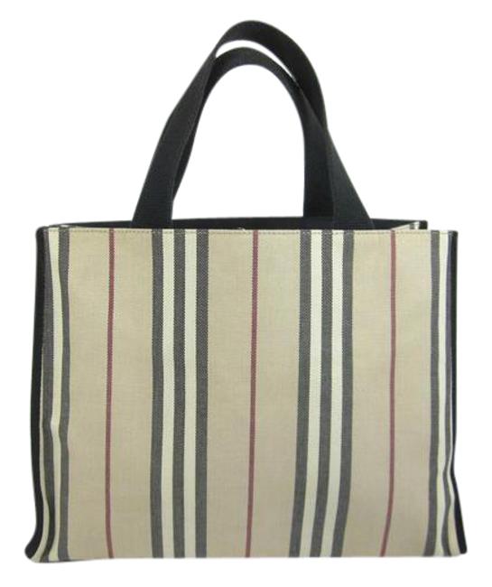 Burberry Bag Nova Stripe Beige Canvas Tote