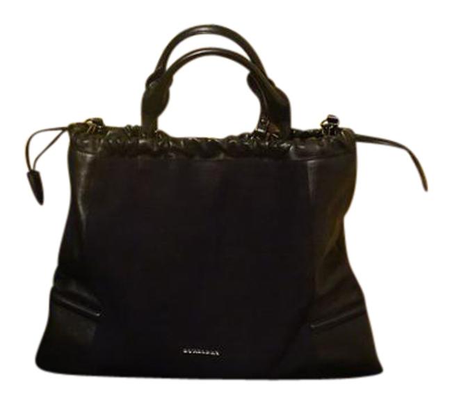Burberry Nubuck Sartorial Big Crush Black Leather Tote