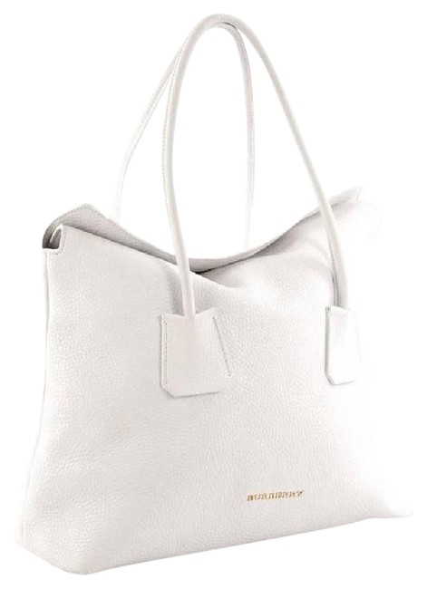 Burberry Nwts Maynard Medium Door Buster*** White Calfskin Leather Tote