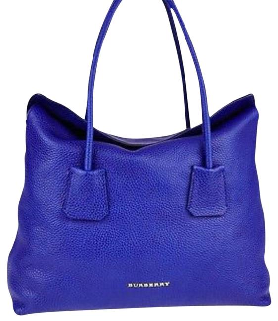Burberry Nwts *price Drop Maynard Medium Cobalt Calfskin Leather Tote