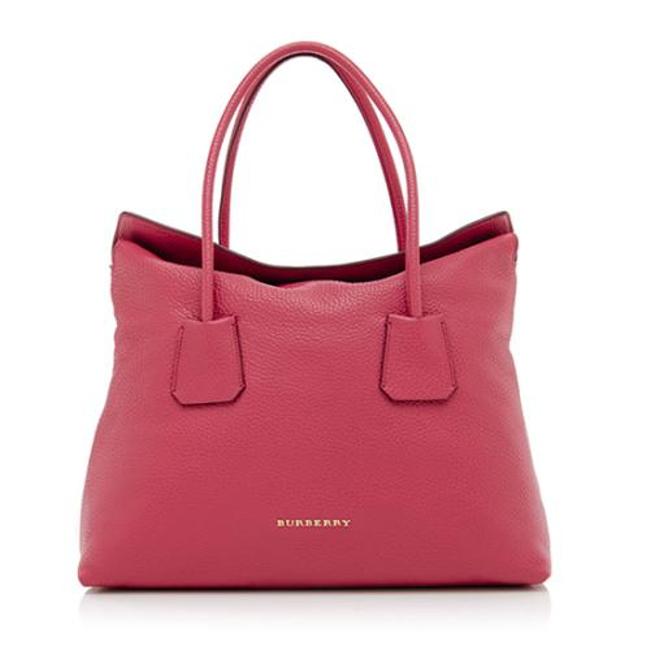 Burberry Nwts Price Drop*maynard Medium Pink Azalea Pebbled Leather Tote