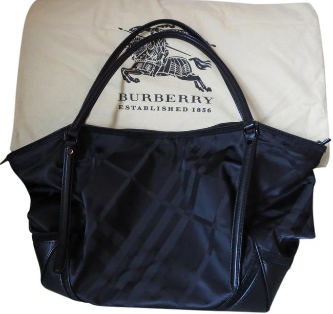 Burberry Nylon House Check Panel Tote