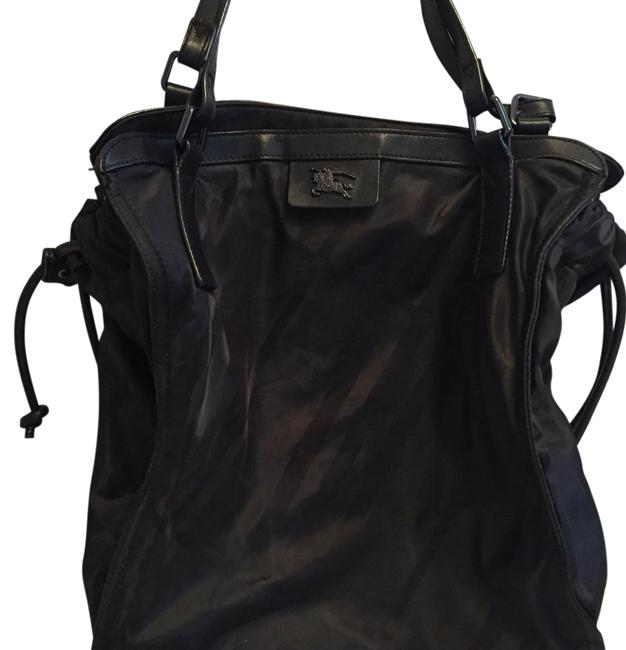 Burberry Nylon Waterproof Leather Black Tote